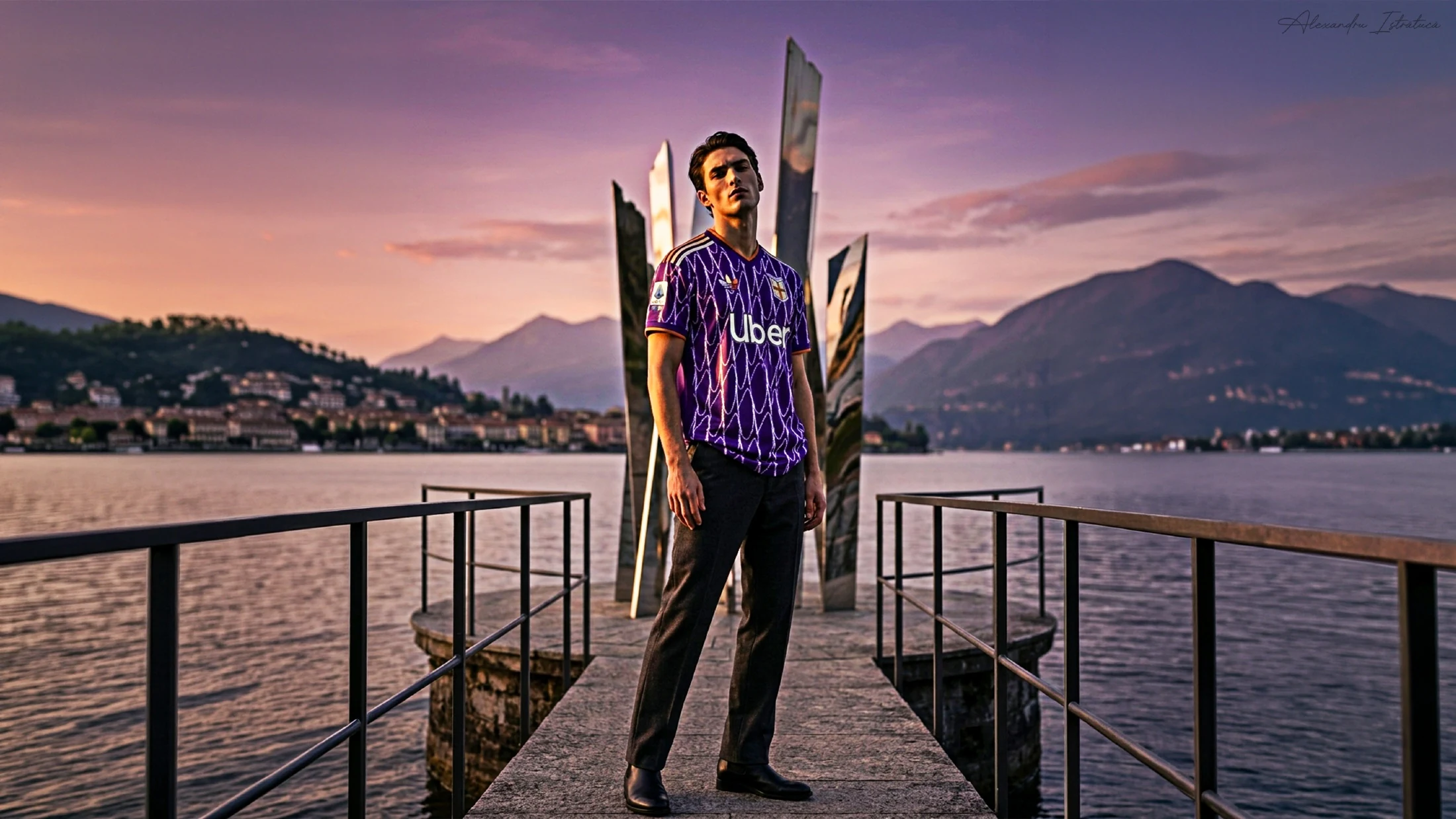 Third-shirt campaign mockup beside the lake