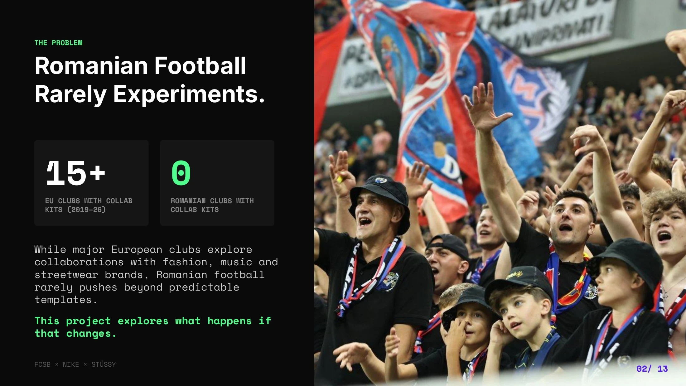 Project brief exploring experimentation in Romanian football