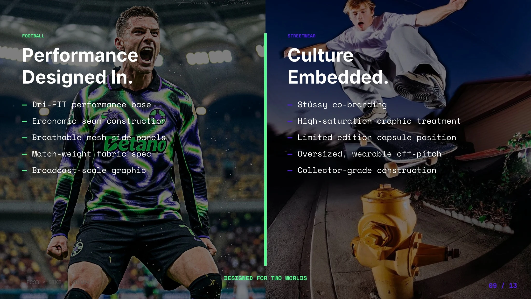 Comparison of performance and streetwear design considerations