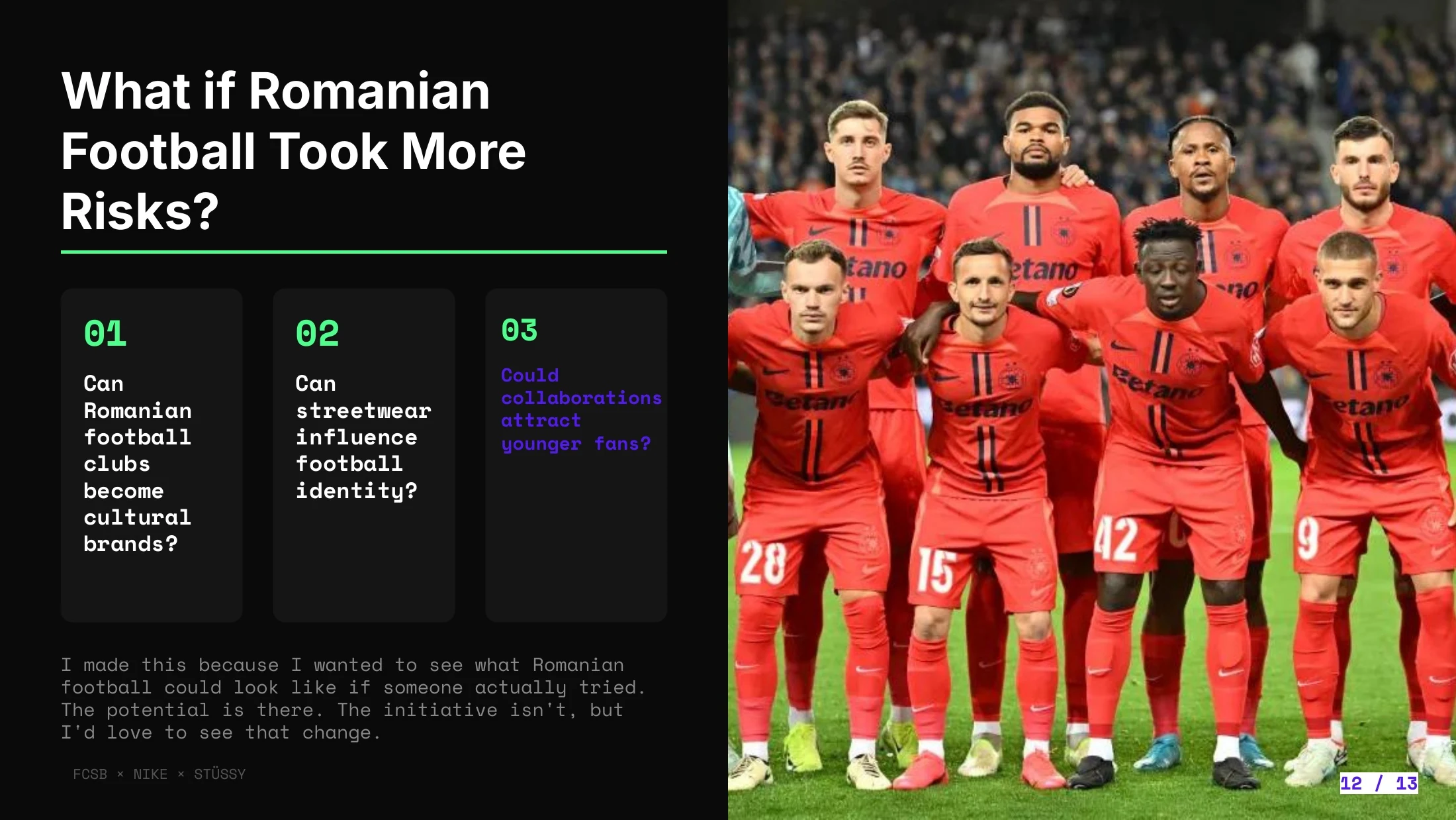 Project reflection on streetwear and Romanian football identity
