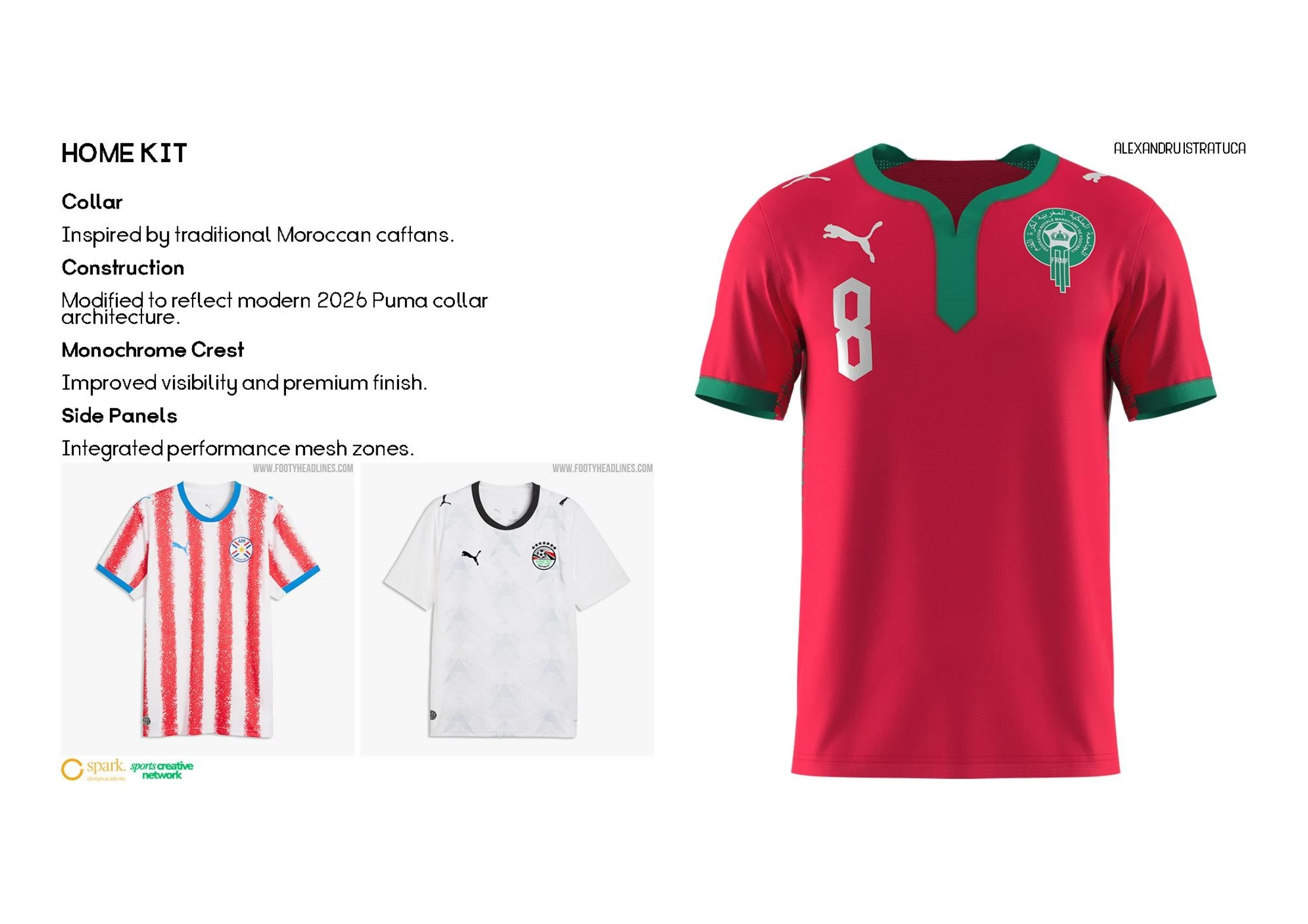 Home-shirt collar, chest crest and mesh-panel design details