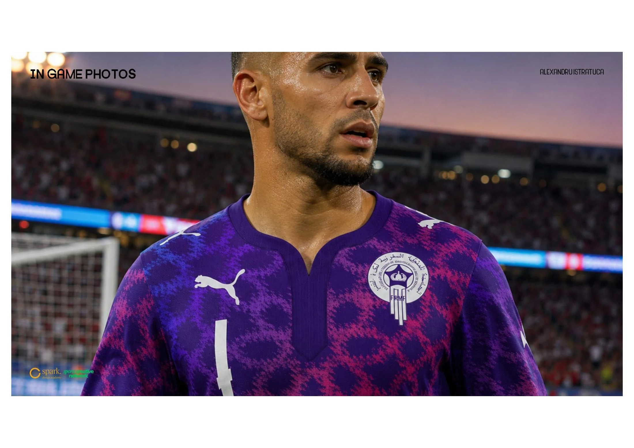 Player mockup of the purple goalkeeper shirt