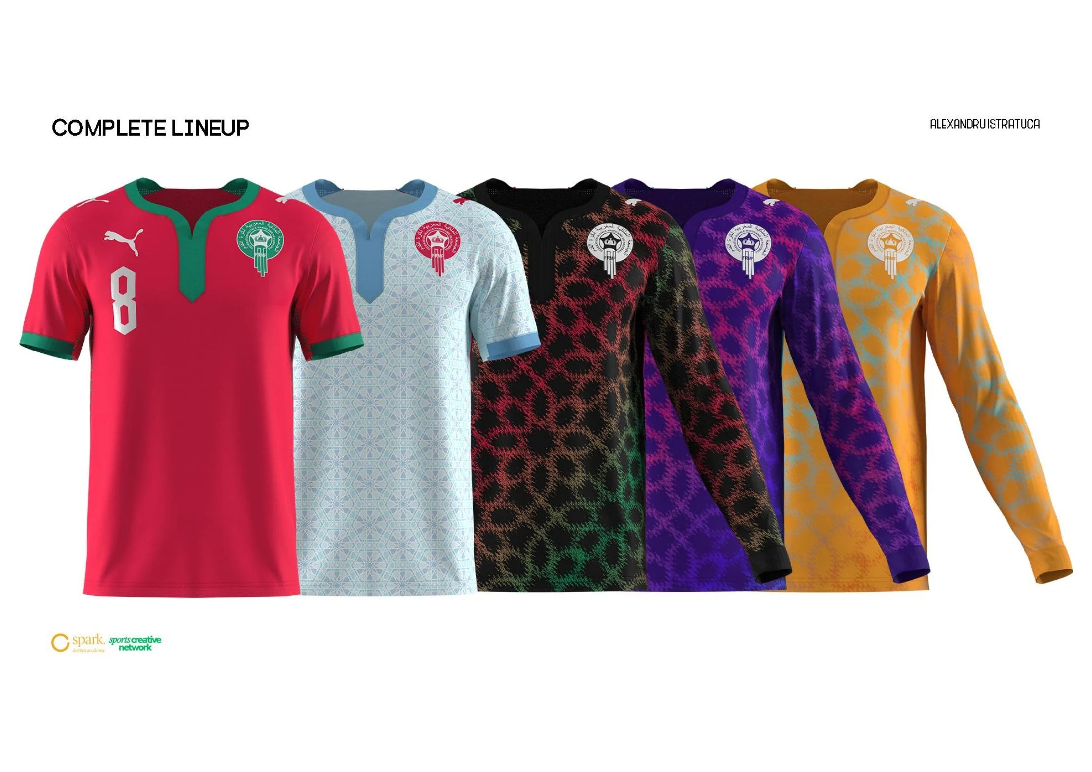 Complete five-shirt Morocco concept collection