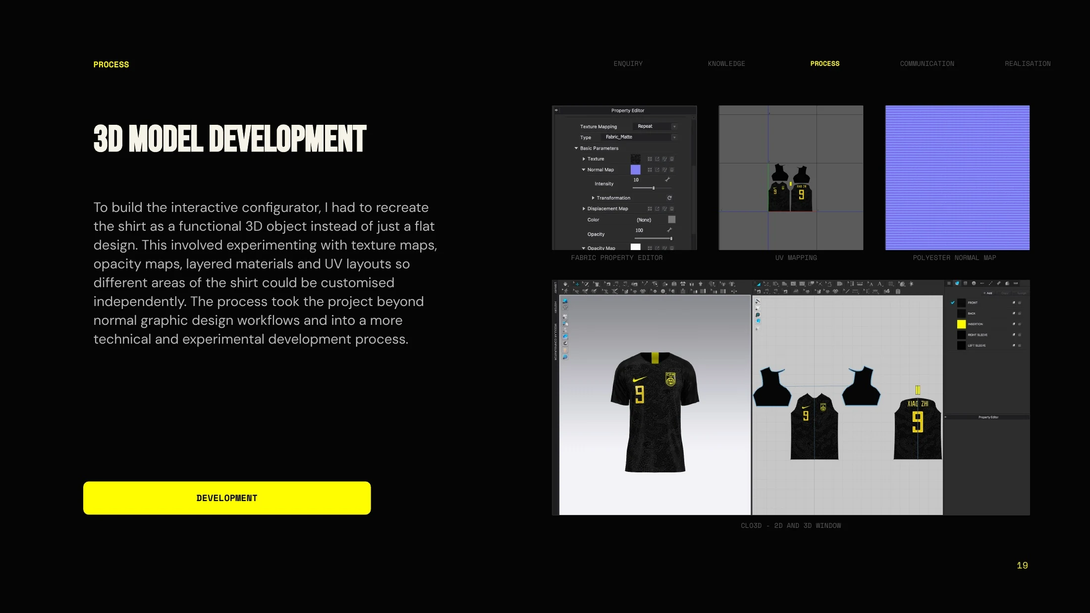 Digital recreation of the shirt in CLO3D