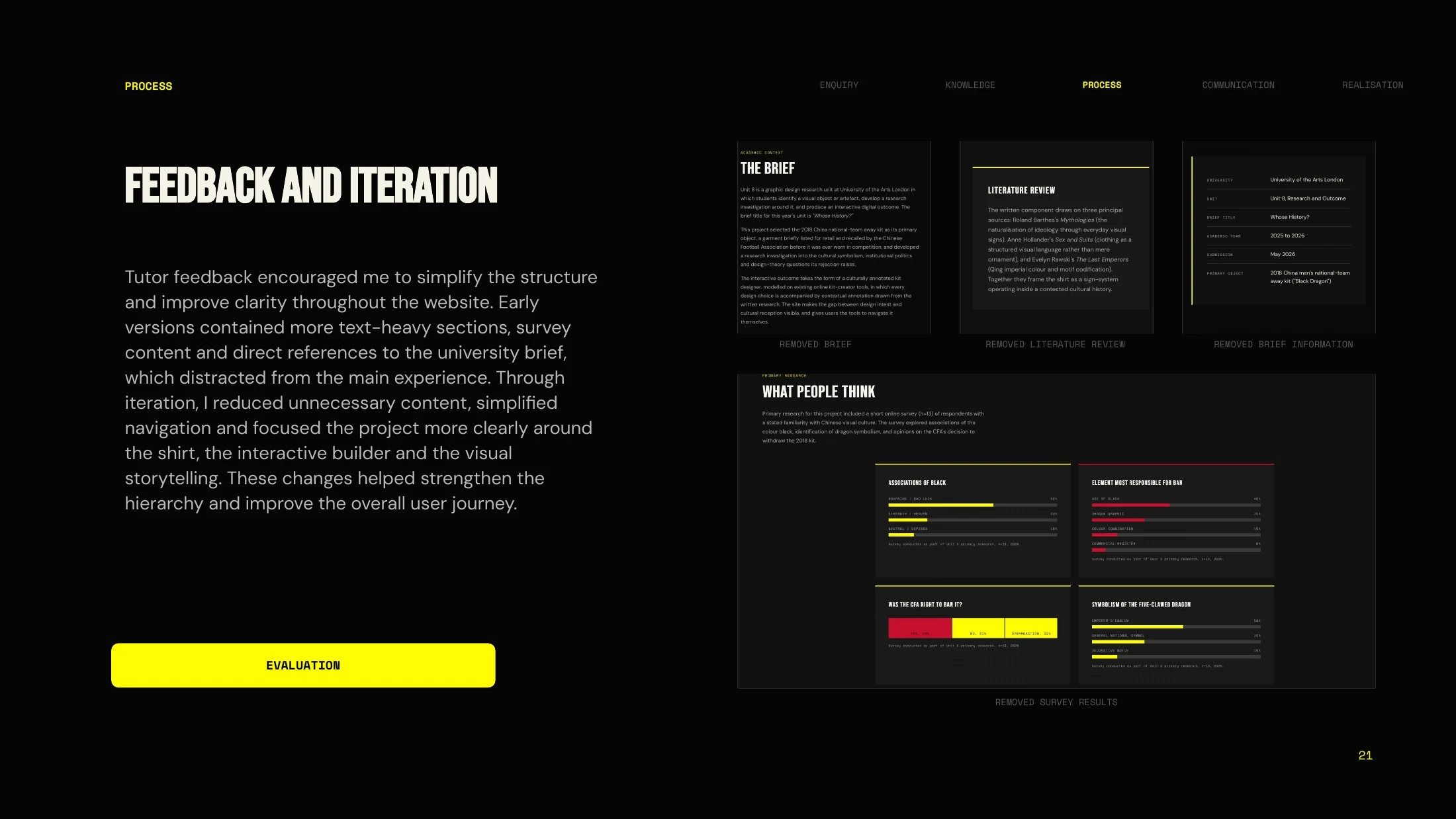 Website feedback and layout iteration